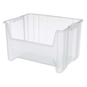 clear open front storage bins