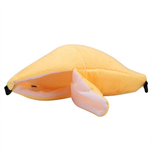 Sheens Banana Shape Hammock for Hamsters, Soft Hanging Sleeping Nest for Small Animals, Cozy Bed for Chinchillas, Guinea Pigs, Rodents, Yellow