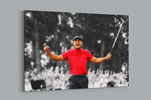Tiger Woods American Golfer 2019 Masters Champion Gallery Framed Canvas Art Picture Print