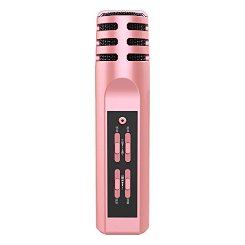 NXDA Jack Microphone Karaoke Condenser Microphone for Speech Amplifier 3.5 mm Multifunction (Pink)