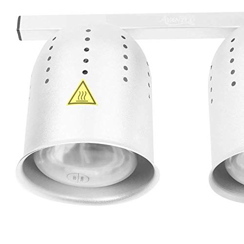 Avantco Commercial Portable W62 Heat Lamp Food Warmer 2-Bulb Free-Standing (Renewed)