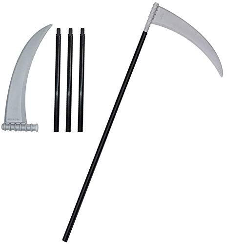 DIYASY 90CM Grim Reaper Scythe, Halloween Grim Reaper Plastic Scythe Halloween Fancy Dress Accessory for Halloween Cosplay Decoration