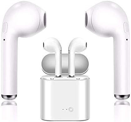 Bluetooth Headphones Mini Twins I7s TWS Wireless Headset In-Ear Headphone Earphone Earpiece with Charging Case For IOS, Android, All Bluetooth Devices - White