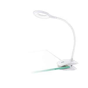 EGLO Cabado Led-klemlamp met accu, klemlamp met touch, neutraal wit, dimbaar, bureaulamp van kunststof, klemspot in wit…