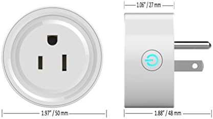 Smart Plug Wi-Fi Enabled Mini Switch Socket With Timing Function Compatible with Alexa and Google Home, No Hub Required, Remote Control Your Devices from Anywhere by TEICK - 1 Pack
