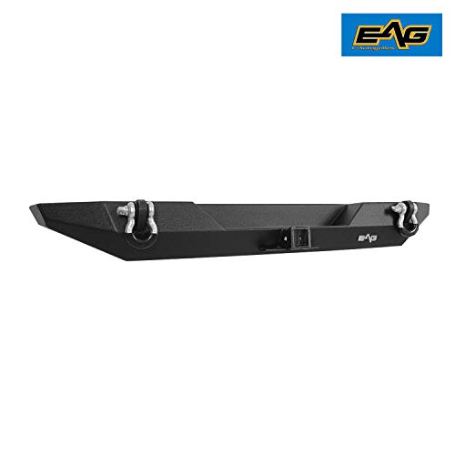 EAG Rear Steel Bumper with DRing and Hitch Receiver Fit for 8706