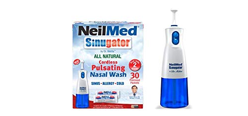 NEILMED SINUGATOR CORDLESS PULSATING NASAL WASH KIT WITH ONE IRRIGATOR, 30 PREMIXED PACKETS AND 3 AA BATTERIES(PACK OF 1)