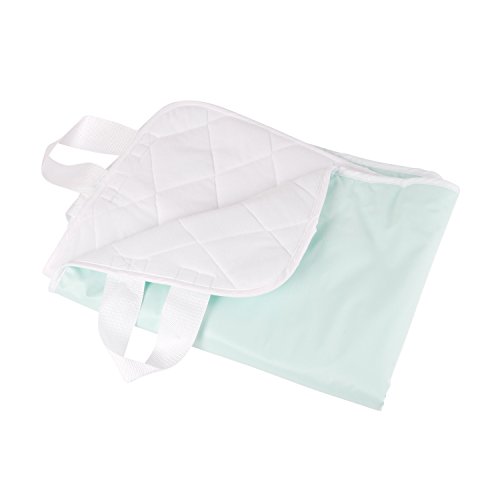 DMI Incontinence Pad, Reusable Bed Pad with Straps, Quilted Bed Pad For Incontinence with Waterproof layer, 4 Ply, 28 x 36 Inches, Green