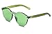 GAMT Rimless Tinted Transparent Sunglasses Futuristic Colorful Designer Glasses (Green, 60)