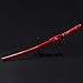 TEKIIOO Katana Sword, Fully Handmade Real Japanese Sword 1040 High Carbon Steel Samurai Sword with Wooden Scabbard Alloy Guard (Red)