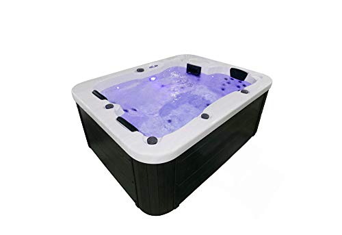 Home Deluxe - Outdoor Whirlpool - White Marble Pure - Maße: 210 x 160 x 85 cm - Inkl. Heizung, 27 Massagedüsen und 9… – Bild 4