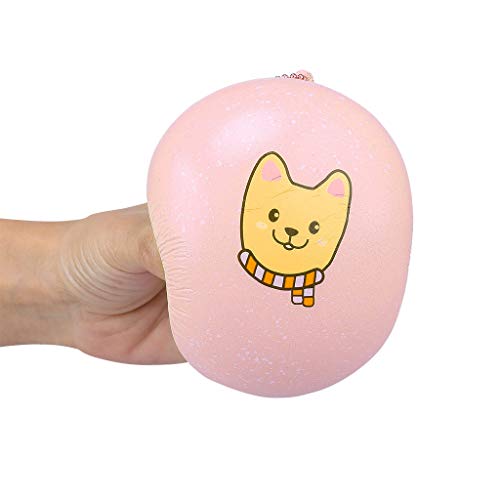Naiflowers Mochi Squishies Toys, Mini Mochi Squishys Toys Party Favors Bread Pendant Scented Charm Slow Rising Collection Squeeze Squishies Kawaii Stress Reliever Toys for Kids Babies (Pink) - Thumbnail 4