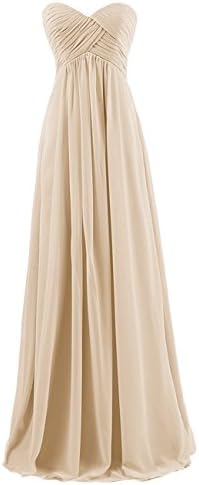 Angel Formal Dresses Women's Sweetheart Bridesmaid Chiffon Prom Dresse Evening Gown(12,Champange)