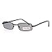 SA106 Small Mens Rectangular Metal Rim Classic Color Lens Sunglasses Brown Black