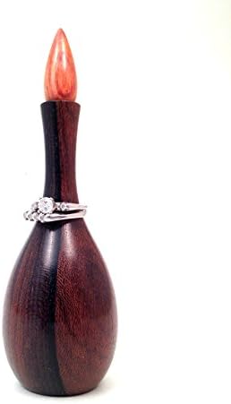 "Oil Lamp" Ring Stand - Hand-Polished Wood Ring Stand - Rosewood