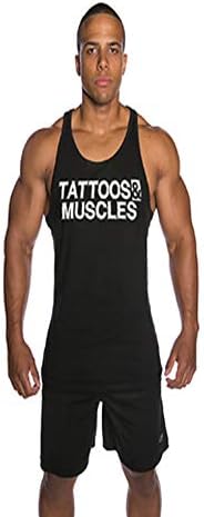 Men Bodybuilding Sleeveless Sport Tshirt y Back Gym Workout Tank Tops Cotton