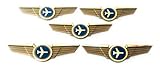 Kids Airline Pilot Wings Plastic Pins Pinbacks Badges Lot of 5 Pins Gold