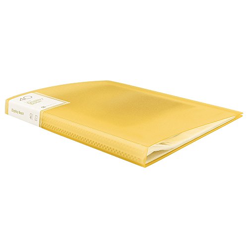 Shuter 40-Pocket Protector Presentation Book, A4 Size, 80-Page Capacity,Available for Report Sheets,Artworks,Music Sheets,Clippings (Clear Yellow) - Thumbnail 4