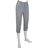 Mizuno Adult Women's Belted Low Rise Fastpitch Softball Pant, Grey, Medium