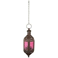 Zings & Thingz 57070470 Cutout Moroccan Hanging Lantern, Black