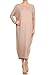 12 Ami Solid Long Sleeve Cover-Up Maxi Dress Beige Large