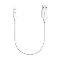 Anker PowerLine 1ft Apple MFi Certified Short Lightning to USB Cable Sturdy Charging Cord for iPhone 5/5s/5c 6/6s Plus, iPad mini/Air/Pro iPod touch(White)
