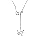 DAOSHANG 925 Sterling Silver Serotonin Necklace Caffeine Molecule Pendant Necklace Gifts for Science Student Coffee Coffee Lover