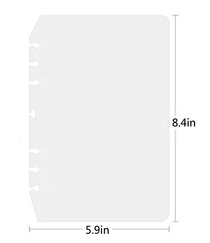 Eilova 6-Hole Clear Frosted PVC Sheet Pages Dividers Insertable Index Page Tab Cards for Travel Journal Diary Binder Notebook Memo Notepad(A5,10Pack)