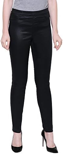 Black Fog Wax Coated Jegging for Women