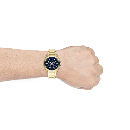 armani exchange men's drexler blue chronograph stainless steel watch