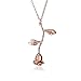Vintage 3D Rose Necklace Flower Pendant Necklace Chain 18K Gold Lovers Birthday Friendship Jewelry Handmade Jewelry