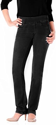 Bluberry Women's Leah jet Black straight leg denim