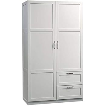 Amazon Com Pemberly Row 71 2 Drawer Wardrobe Armoire In White