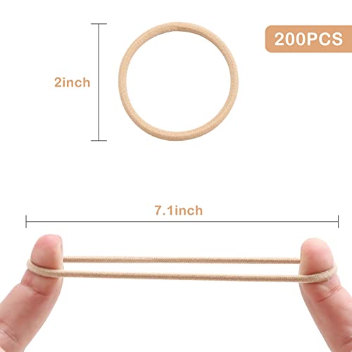 200PCS Hair Ties, Ponytail Holders for Girls, Hair Ealstics for Women, No Crease Hair Bands Rubber Bands for Thick Thin Hair, Hair Accessory for Women Girls