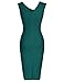 MUXXN Women's Vintage 1950s Style Sleeveless V Neck Midi Business Wear to Work Pencil Dress Dark Green XL