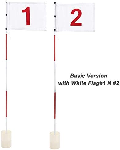 Kingtop Golf Flagsticks Pro Putting Green Flags Hole Cup Set All