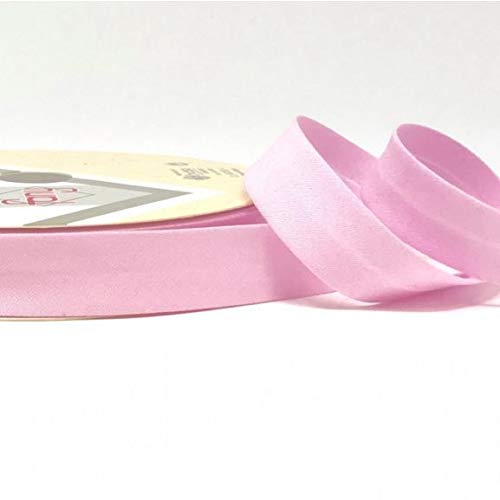 Plush Addict Single Fold Light Stretch Cotton Bias Binding Tape for Sewing, Seaming, Stitching, Piping, Hemming, Quilting, Patching, Outfits and Crafts - Pale Pink - 30mm x 5 Metres