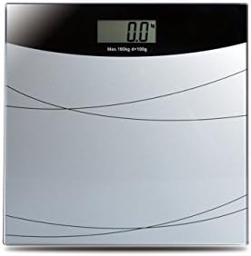Hasmx Bathroom Digital Body Weight Scale with Body Tape Measure, LCD Electronic Heath Fitness Baths Scales, Tempered Glass, 400 Pounds / 180KG Capacity, Silver