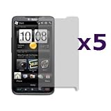 5 PACK HTC HD2 Clear LCD Screen Protector Kit with Microfiber Cleaning Cloth