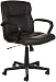 AmazonBasics Classic Leather-Padded Mid-Back Office Computer Desk Chair with Armrest - Brown, BIFMA Certified