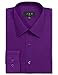 Allsense Men's Dress Shirt Regular Fit Soild Business Formal Long Sleeve Button Up Shirts, Purple, 17.5