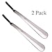 Metal Shoe Horn, Long Handled Shoehorn for Men, Women, Kids, Seniors, Pregnancy, Boots and Shoes, Heavy Duty Stainless Steel with Silicone Lanyard(Grey 2Packs)