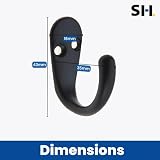 Select Hardware 2x Matte Black Single Robe Coat Hooks Wall Door Mount Bathroom view 3