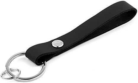 Weekendy Leather Strap Keychain PU Rope Keyring Car Key Fob Key Ring Holder Organizer Decor(Black) (Black)