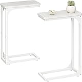 QEEIG Narrow C Shaped Side Table Set of 2 Living