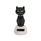 Solar Powered Bobble Head Toy, Jujunx Dancing Animal Swinging Animated Bobble Dancer Toy Car Decor Cat (❤️B)