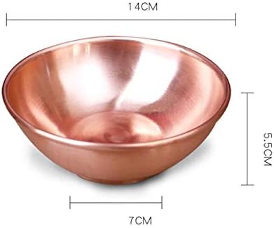 Copper Bowl Pure Copper Bowl Tableware Household Rice Bowl Double-Layer Thick Copper Bowl A More Textured Copper Bowl in Your Hand (Type-3) - Image 5