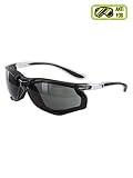 Magid Glove & Safety Y84BKAFGY Gemstone Onyx Sporty Foam Lined Safety Glasses, Clear Frame with TPR Black Temples (1 Pair)