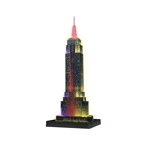 Ravensburger 3D Puzzle 12566 - Empire State Building Night Edition - eines der bekanntesten Wahrzeichen von New York - LED beleuchtetes Gebäude - ab 10 Jahren – Bild 4