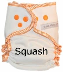 Sustainablebabyish Organic Bamboo Fleece Fitted Cloth Diaper - Medium - Squash